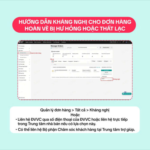 huong dan khang nghi cho don hang hoan ve bi hu hong hoac that lac