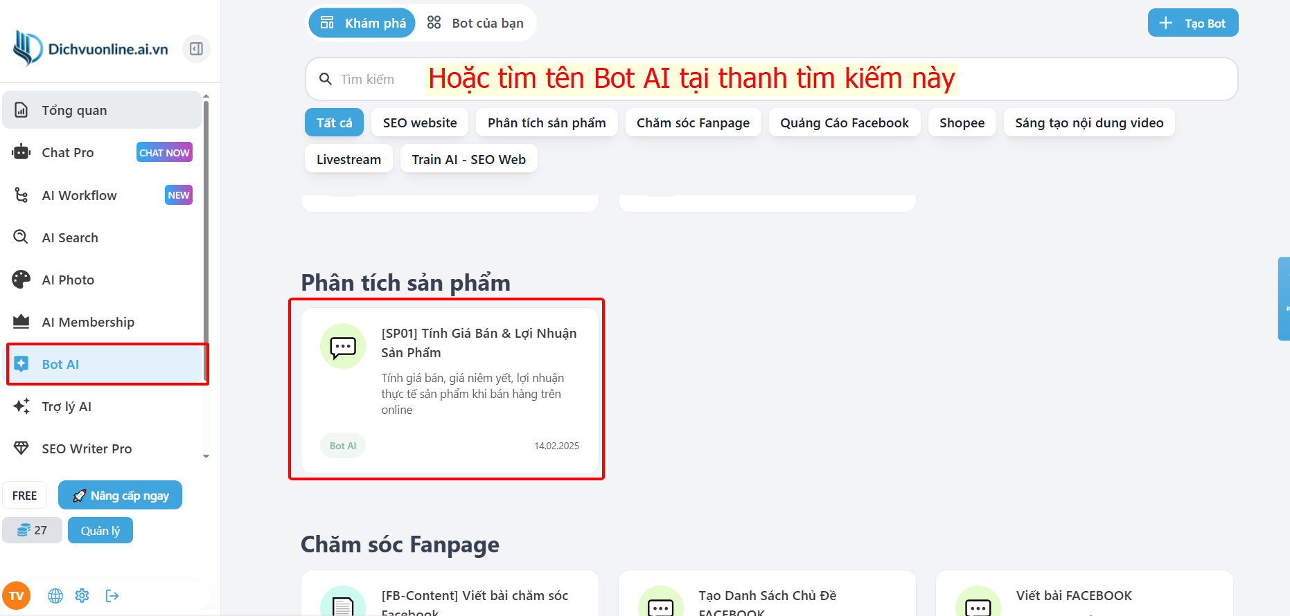 Bot AI giúp tính giá bán Shopee, Lazada, Tiktok shop Bot AI giúp tính giá bán Shopee, Lazada, Tiktok shop