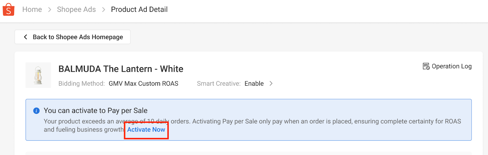 nâng cấp chi trả doanh số khi quảng cáo Shopee