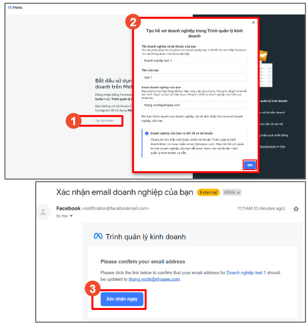Tạo trình quản lý doanh nghiệp Facebook Tạo trình quản lý doanh nghiệp Facebook