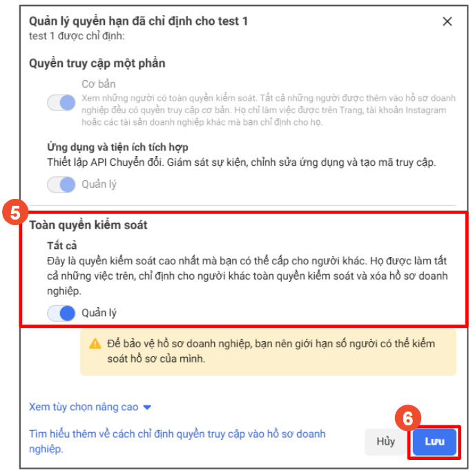 Cấp quyền truy cập trình quản lý doanh nghiệp Facebook Cấp quyền truy cập trình quản lý doanh nghiệp Facebook