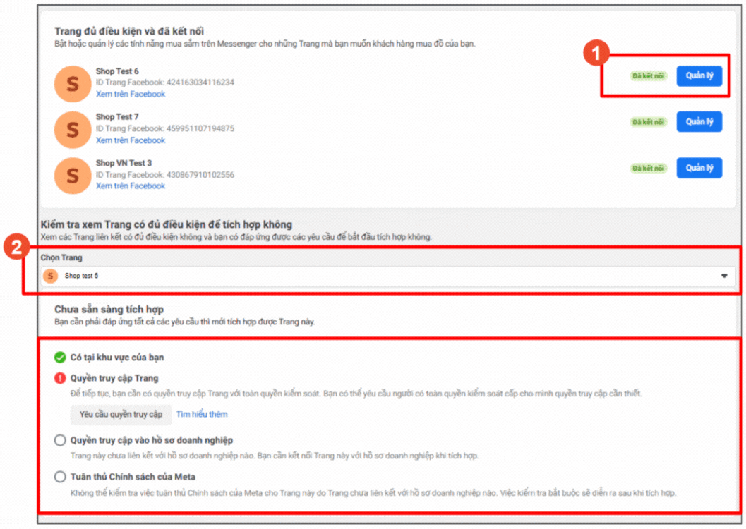 Kiểm tra điều kiện tích hợp giỏ hàng Shopee qua Facebook Kiểm tra điều kiện tích hợp giỏ hàng Shopee qua Facebook